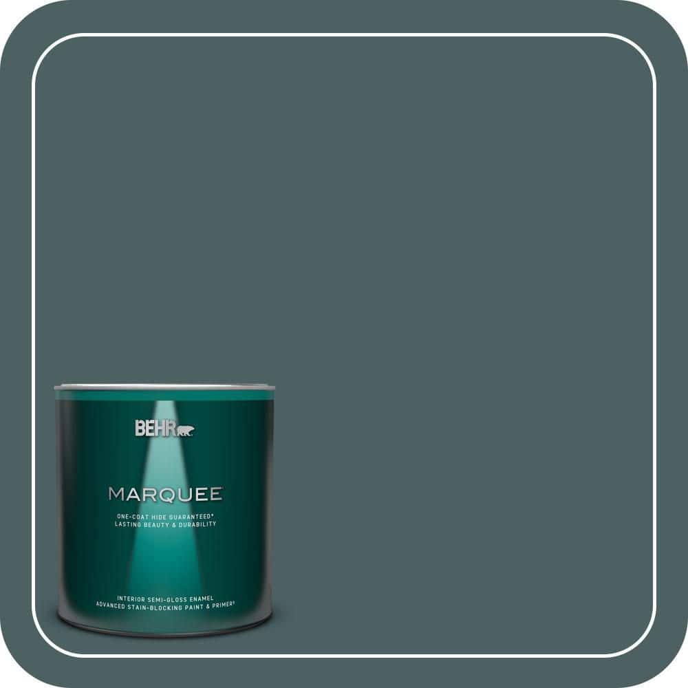 BEHR MARQUEE 1 qt. #PPU12-20 Underwater color One-Coat Hide Semi-Gloss Enamel Interior Paint & Primer