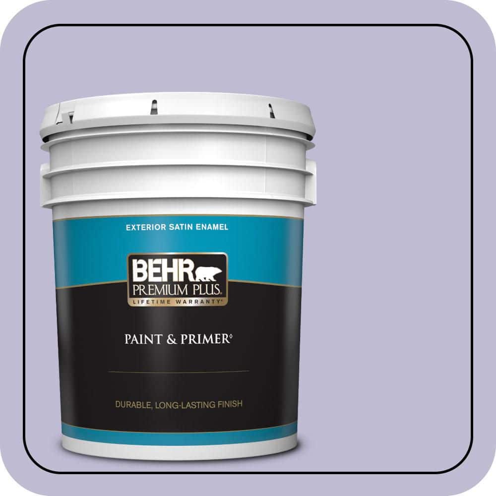 BEHR PREMIUM PLUS 5 gal. #640C-3 Twilight Pearl Satin Enamel Exterior Paint & Primer