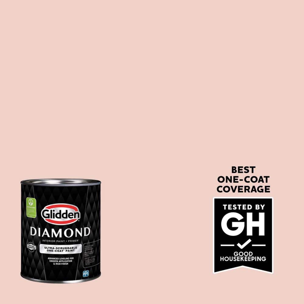 Glidden Diamond 1 qt. PPG1064-3 Texas Rose Flat Interior Paint with Primer