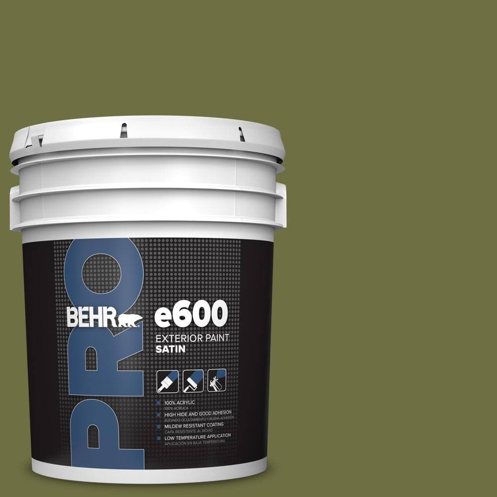 BEHR PRO 5 gal. #M340-7 Classic Avocado Satin Exterior Paint (1)