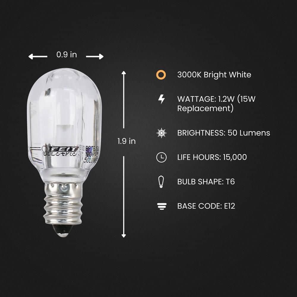Feit Electric 15-Watt T6 E12 3000K Bright White Equivalent Candelabra Base LED Light Bulb (4)