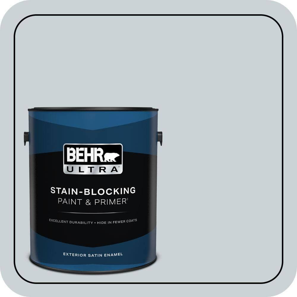 BEHR ULTRA 1 gal. #N490-1 Absolute Zero Satin Enamel Exterior Paint & Primer
