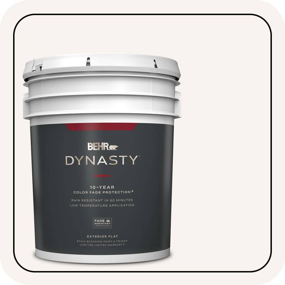BEHR DYNASTY 5 gal. #PR-W13 Crystal Cut Flat Exterior Stain-Blocking Paint & Primer