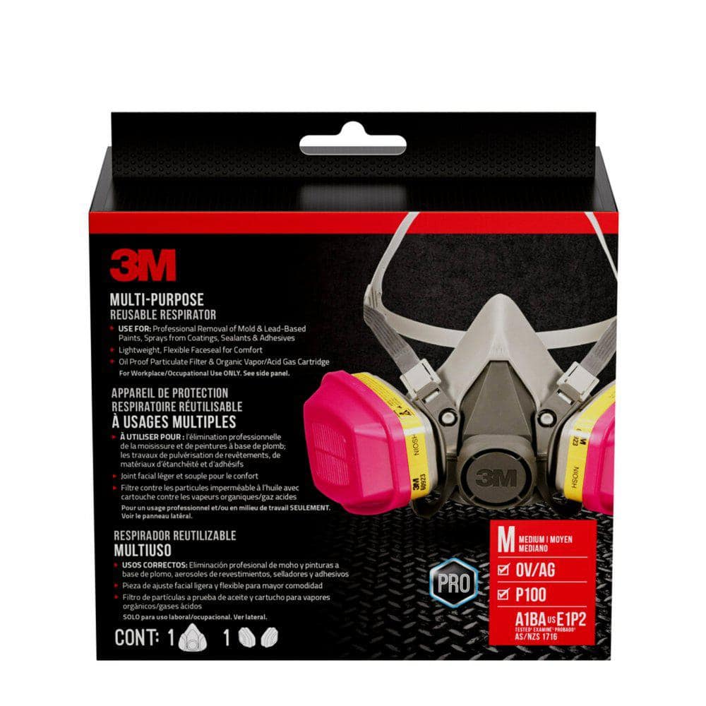 3M OV/AG/P100 Professional Multi-Purpose Reusable Respirator, (Case of) (2)