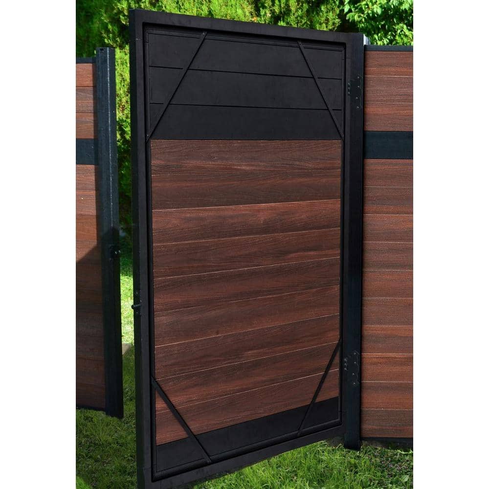 EuroFence 5 ft. x 6 ft. Euro Style Adjustable Aluminum Metal Fence Gate Frame Kit (3)