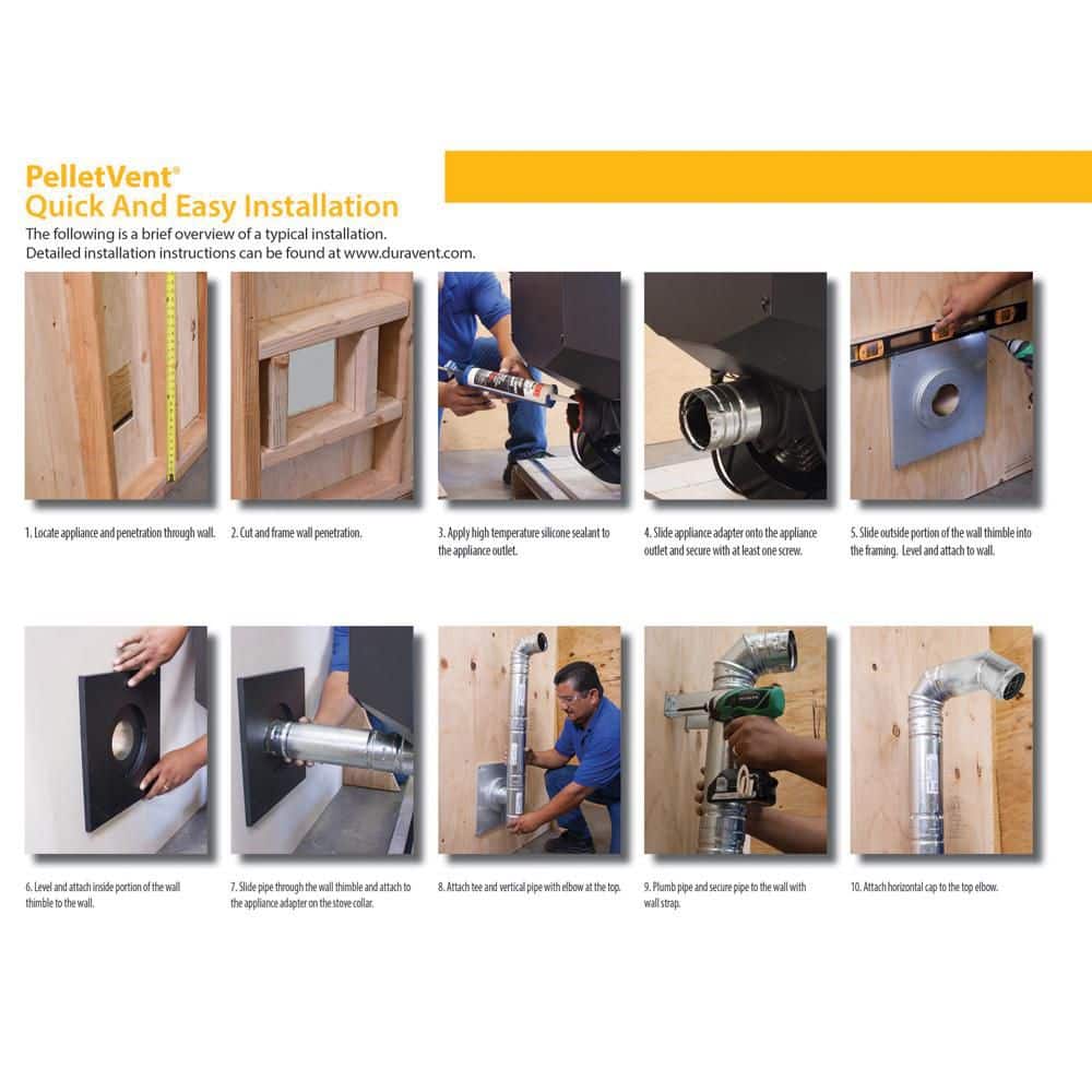 DuraVent PelletVent for Multi-Fuel 3in. Diameter Horizontal Kit (3)