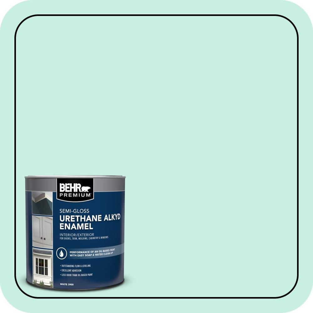 BEHR PREMIUM 1 qt. #P430-1 Summer House Semi-Gloss Enamel Urethane Alkyd Interior/Exterior Paint (1)