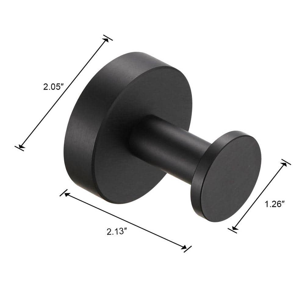 Flynama 4 Pack Round Base Wall Mounted Knob Robe/Towel Hook (3)