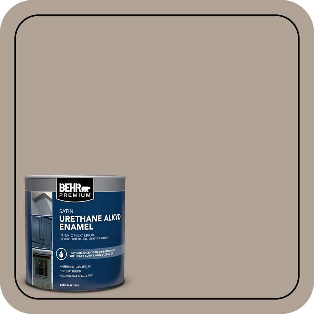 BEHR PREMIUM 1 qt. Home Decorators Collection #HDC-NT-14 Smoked Tan Satin Enamel Urethane Alkyd Interior/Exterior Paint (1)