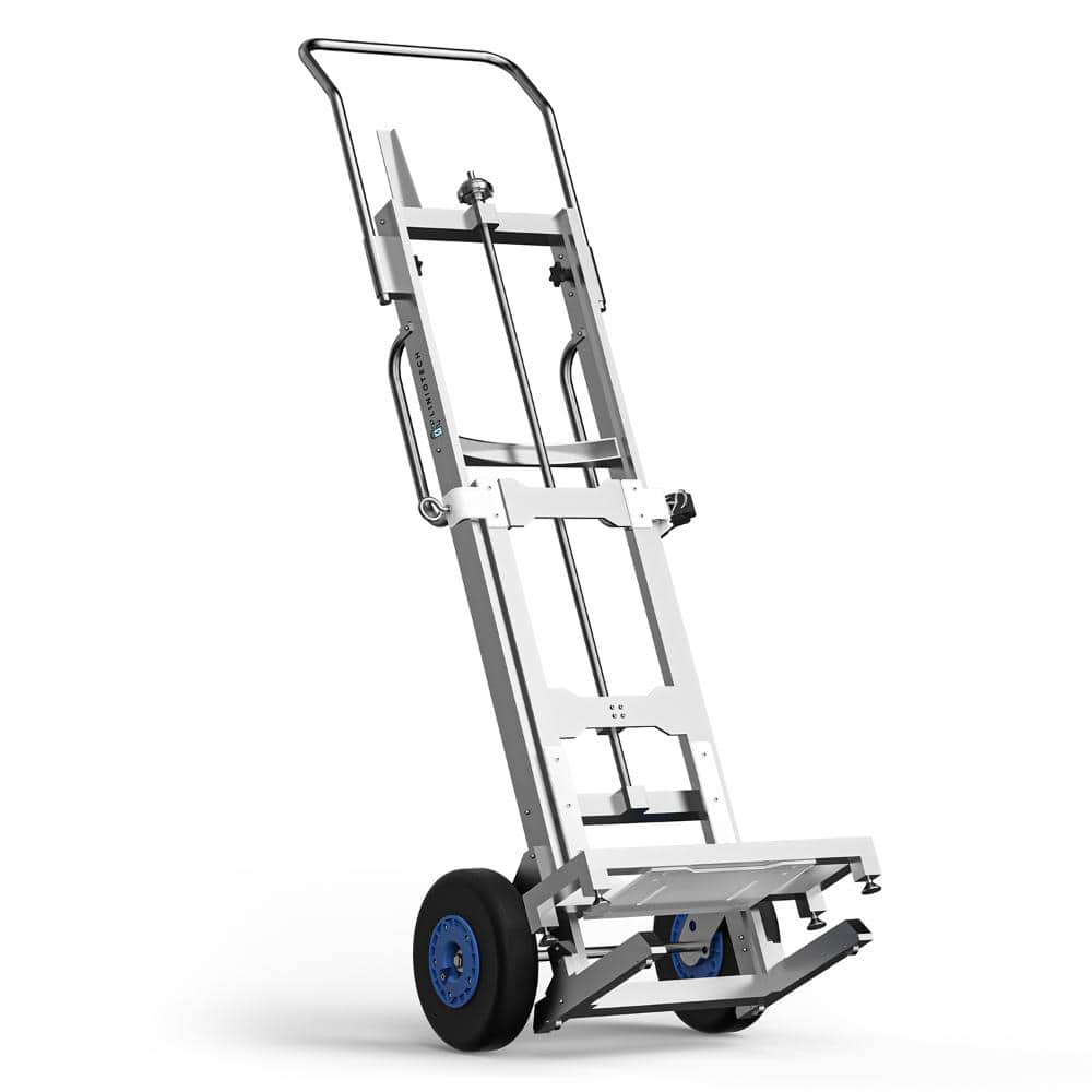 LINIOTECH Heavy-Duty Adjustable Dolly Lift Hand Truck, 440lbs Capacity, Use Hand Drill to Raise/Lower No Power Needed
