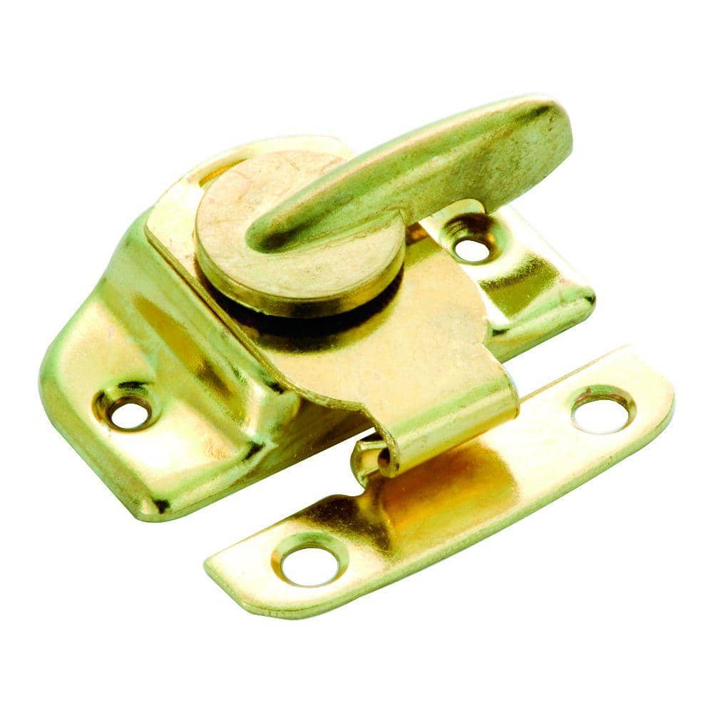 First Watch Security Polished Brass Metal Cam Action Clamp-Tight Window Sash Lock (1)