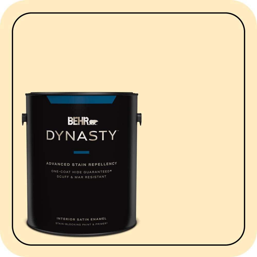 BEHR DYNASTY 1 gal. #P260-2 Yogurt Satin Enamel Interior Stain-Blocking Paint and Primer