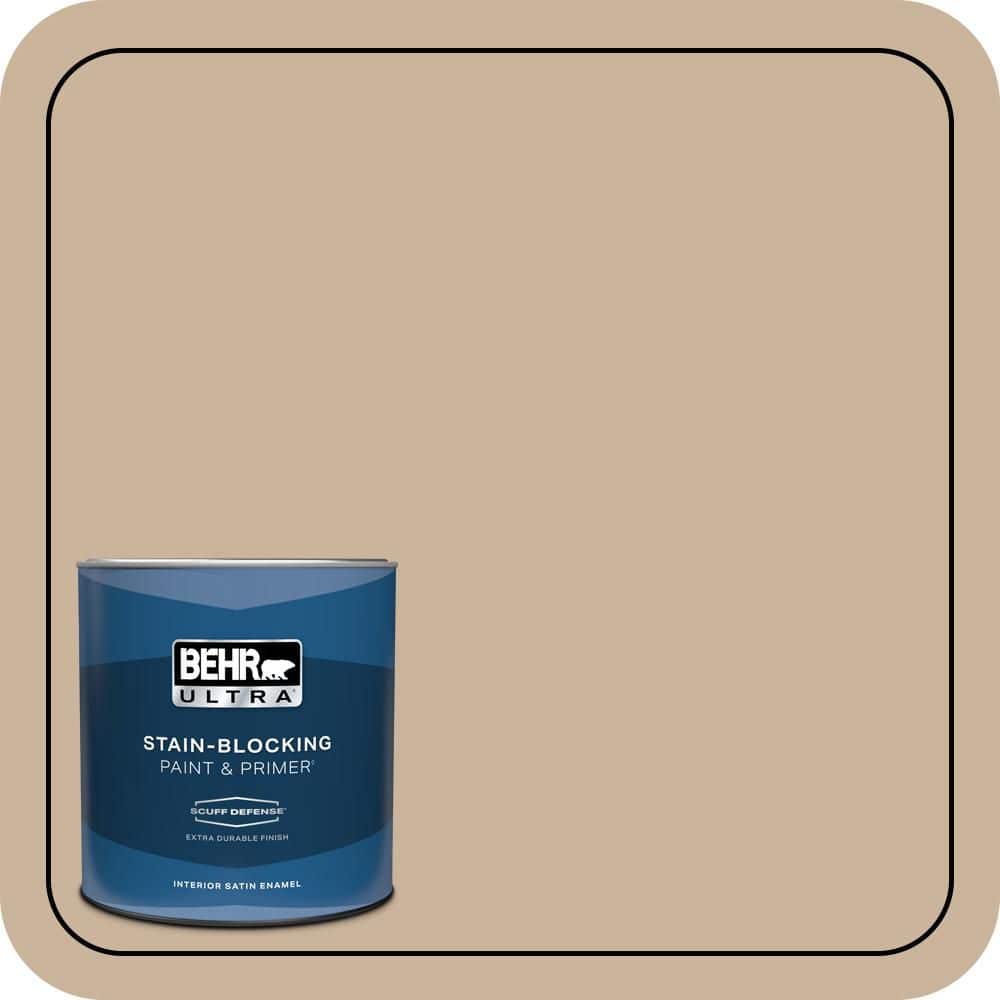 BEHR ULTRA 1 qt. #PPU4-07 Mushroom Bisque Extra Durable Satin Enamel Interior Paint & Primer