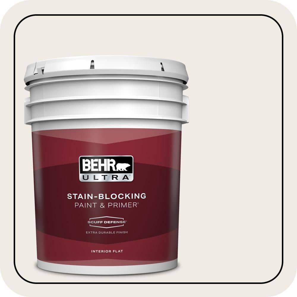 BEHR ULTRA 5 gal. #700C-1 Pearl Drops Extra Durable Flat Interior Paint & Primer (1)