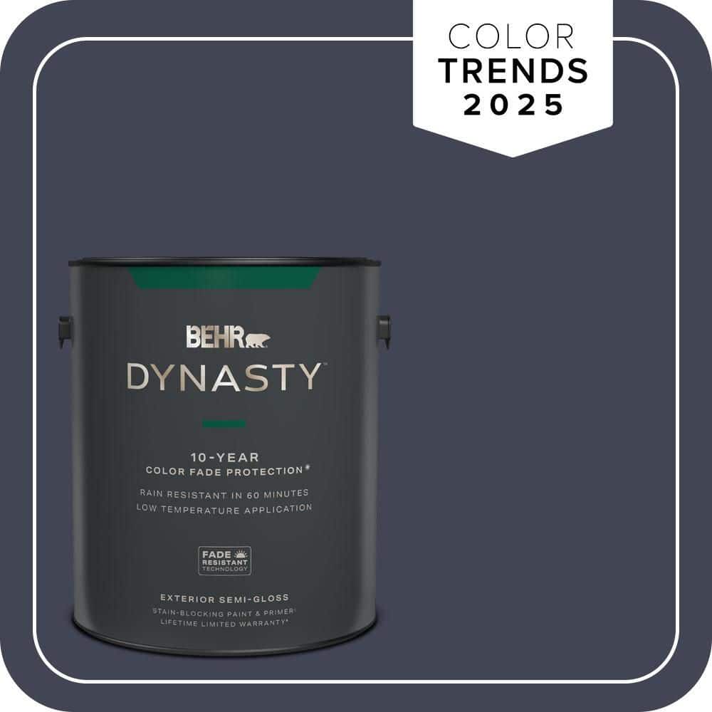 BEHR DYNASTY 1 gal. #PPU15-19 Black Sapphire Semi-Gloss Exterior Stain-Blocking Paint & Primer