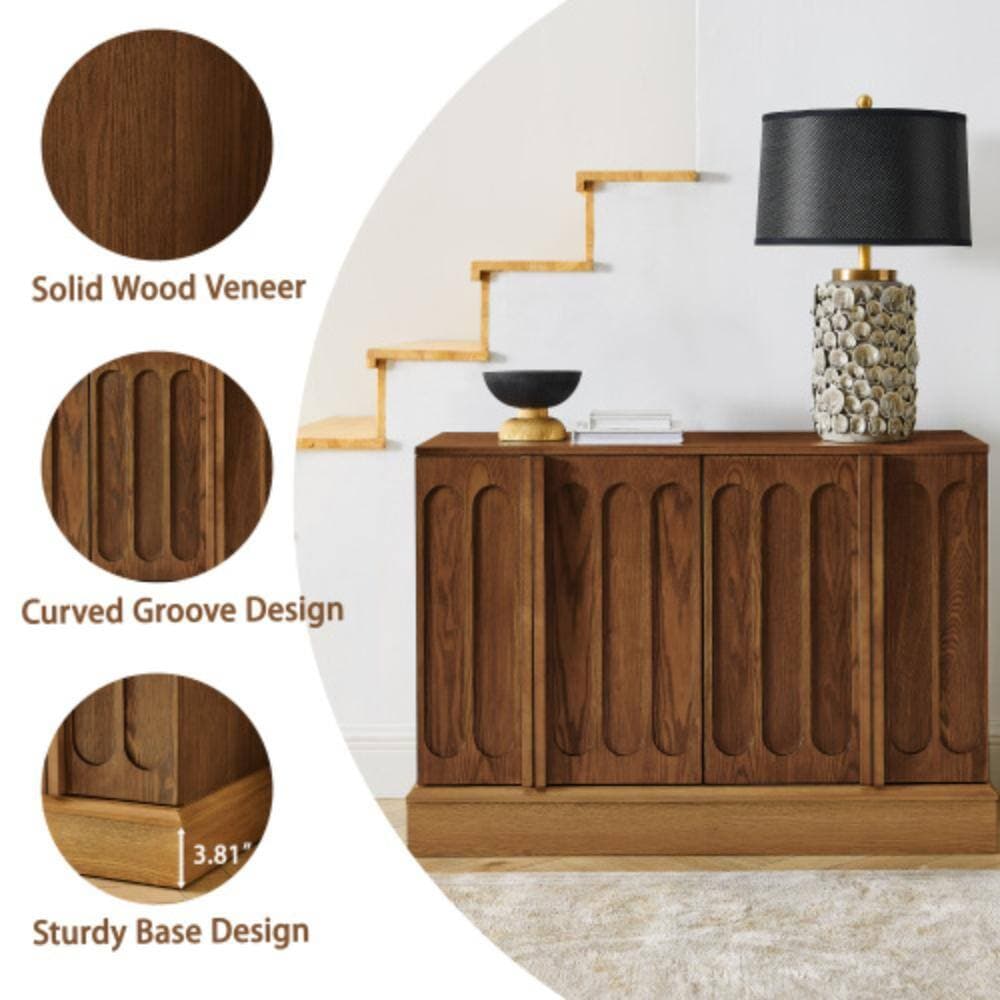 Unbranded 44.8 in. W x 15.8 in. D x 29.1 in. H Bathroom Brown Linen Cabinet (3)