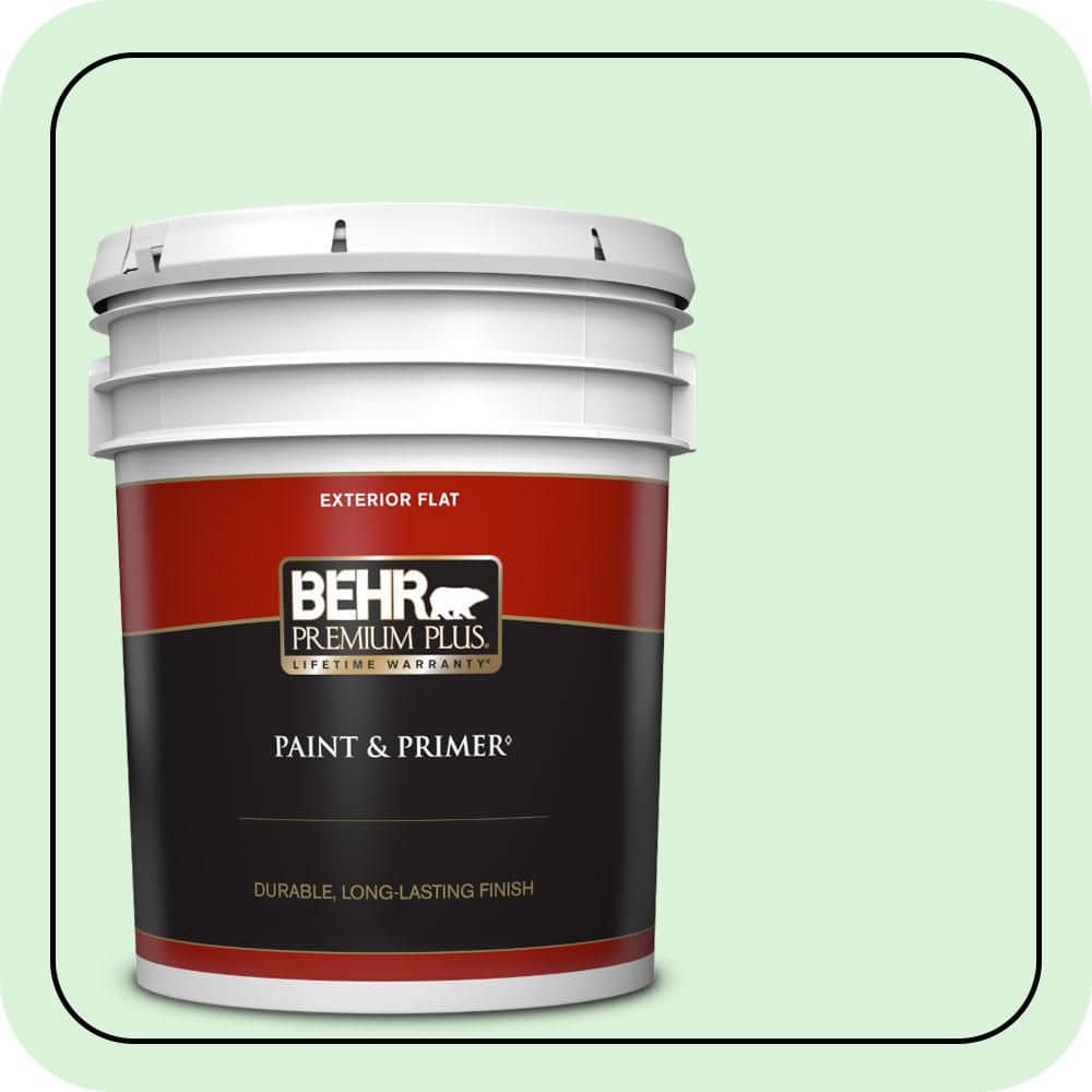 BEHR PREMIUM PLUS 5 gal. #P390-1 Frostini Flat Exterior Paint & Primer