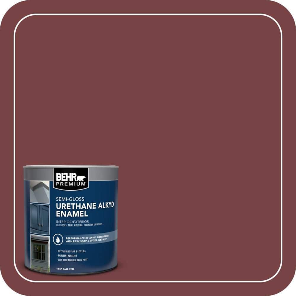 BEHR PREMIUM 1 qt. #PFC-04 Tile Red Semi-Gloss Enamel Urethane Alkyd Interior/Exterior Paint