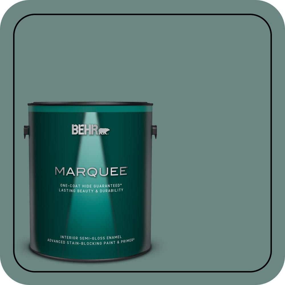 BEHR MARQUEE 1 gal. #480F-5 Marsh Creek Semi-Gloss Enamel Interior Paint & Primer
