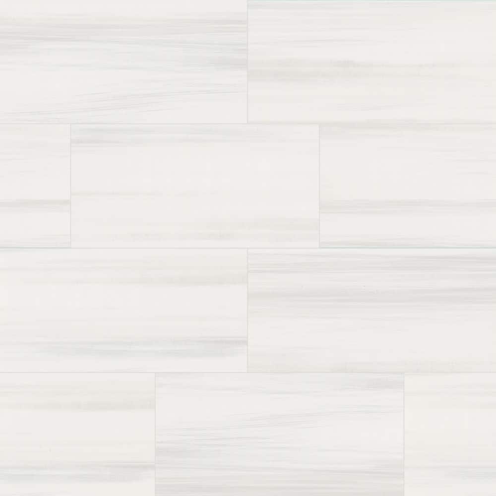 MSI Bianco Dolomite 12 in. x 24 in. Polished Porcelain Marble Look Floor and Wall Tile (2 sq. ft. /Each) (2)