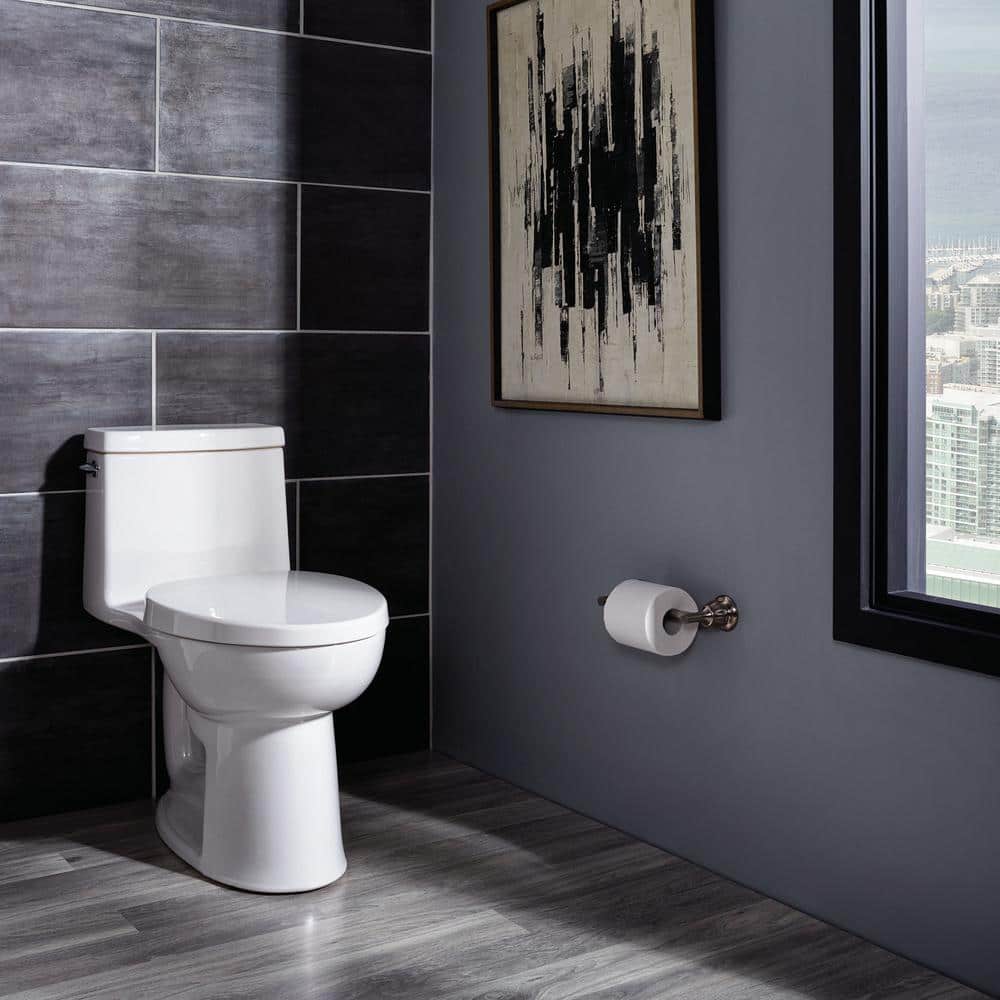 American Standard Loft 1-piece 1.28 GPF Single Flush Elongated Toilet in White Seat Included (2)