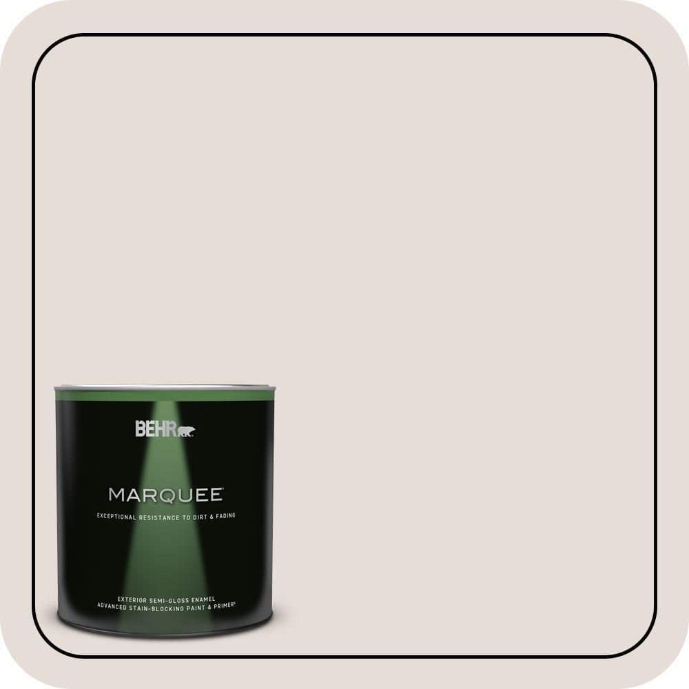 BEHR MARQUEE 1 qt. #PR-W11 Patience Semi-Gloss Enamel Exterior Paint & Primer
