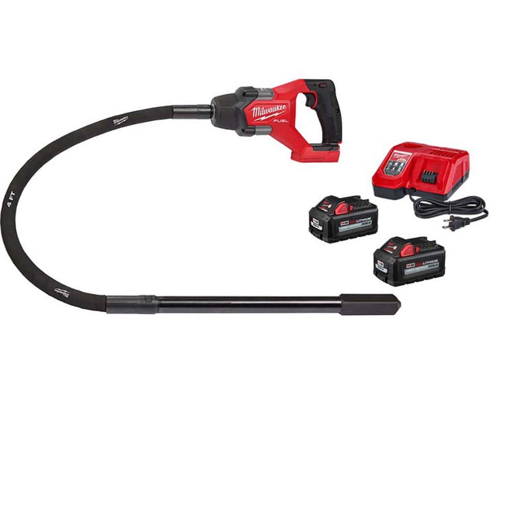 Milwaukee M18 FUEL 18V Lithium-Ion Brushless Cordless 4 ft. Concrete Pencil Vibrator Kit with (2) 6.0 Ah Battery (1)