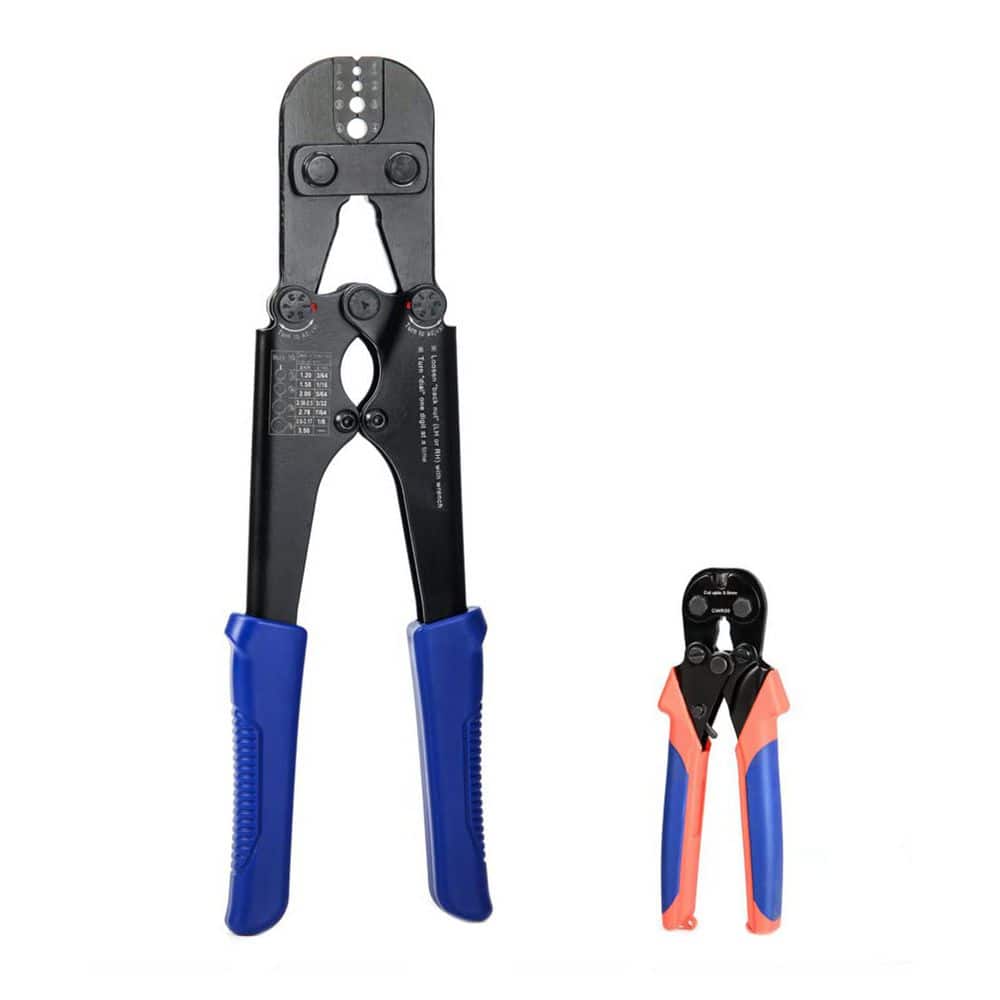 Unbranded Wire Rope Swaging Tool Kit with Cutter for Crimping Aluminum Copper Sleeves 3/64 to 1/8 Inch Cable Ferrules (1)