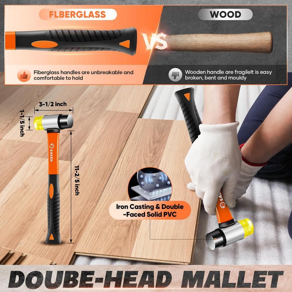 Angel Sar 7-in-1 Vinyl Flooring Tools, Laminate Flooring Tools Tapping Block with Handle, 2 in 1 Flooring Spacers (2)