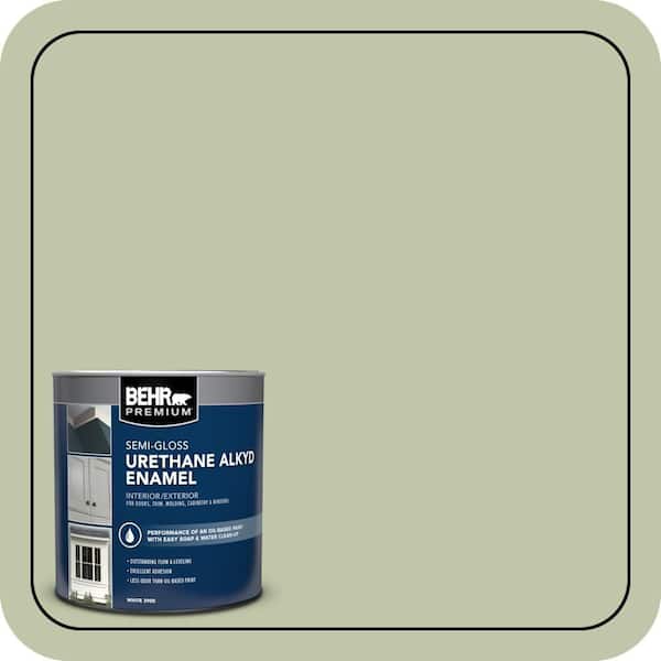 BEHR PREMIUM 1 qt. #PPU10-8 Minted Lemon Semi-Gloss Enamel Urethane Alkyd Interior/Exterior Paint (2)