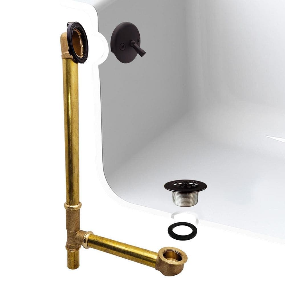 Westbrass 22 in. Brass Trip Lever Bath Waste Drain (1)
