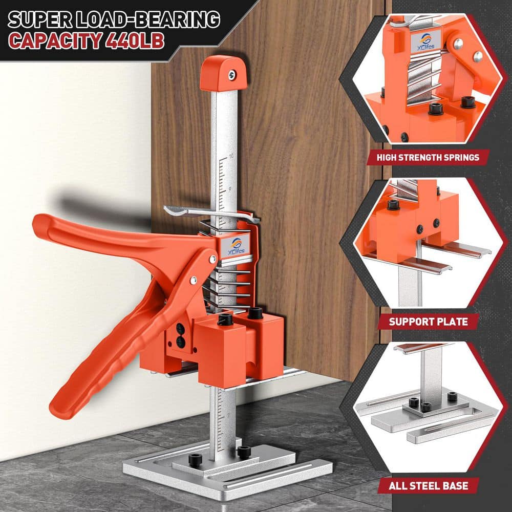 Laybus 2 Pack 10 in. Red Construction Jack Multi-Function Height Adjustment Lifting Device, Door Panel Lifting Cabinet Jack (3)