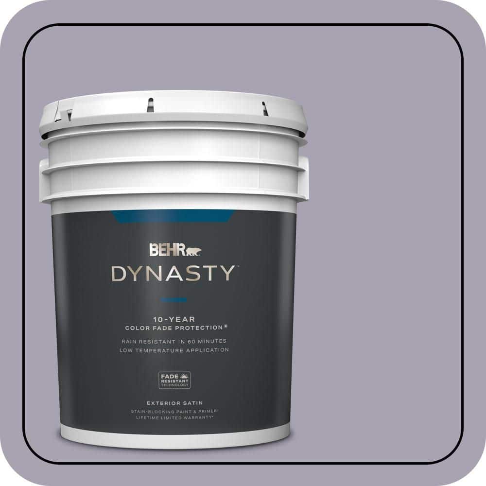 BEHR DYNASTY 5 gal. #N560-3 Luxe Lilac Satin Enamel Exterior Stain-Blocking Paint & Primer