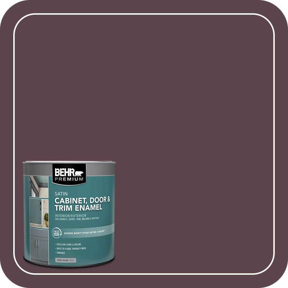 BEHR PREMIUM 1 qt. #HDC-CL-07 Dark Berry Satin Enamel Interior/Exterior Cabinet, Door & Trim Paint (1)