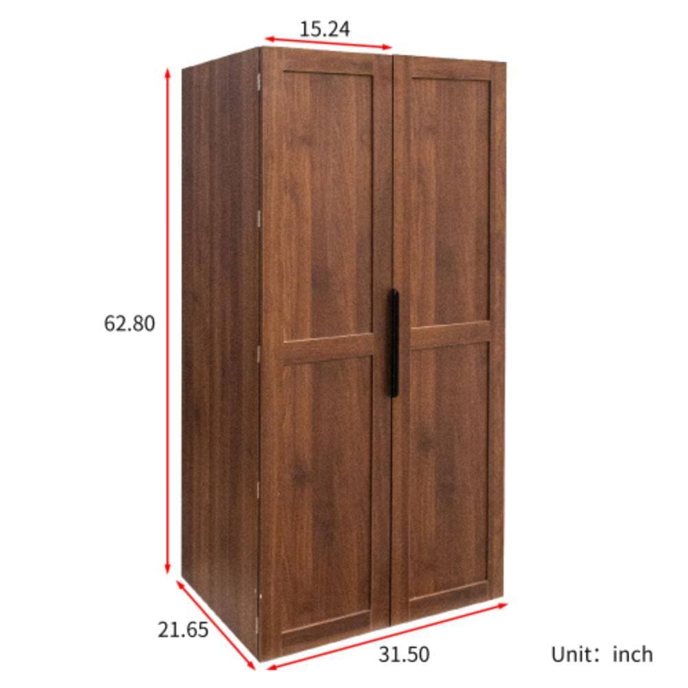Unbranded 31.5 in. W x 21.65 in. D x 62.8 in. H Bathroom Brown Linen Cabinet (2)