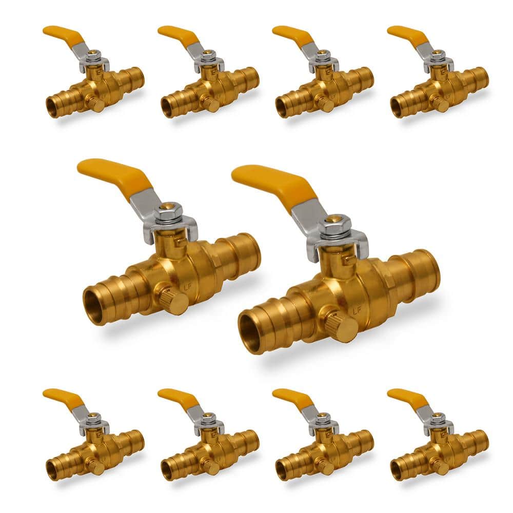 PLUMBFLEX Heavy Duty Brass Full Port PEX Ball Valve with Drain, with Expansion PEX Connection (1)