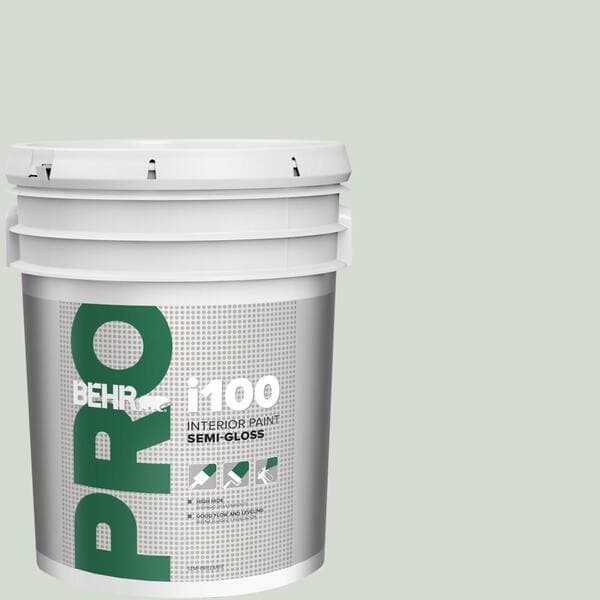 BEHR PRO 5 gal. #ICC-95 Soothing Celadon Semi-Gloss Interior Paint (2)