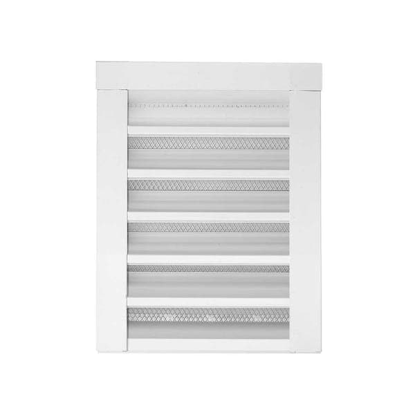 Gibraltar Building Products 14 in. x 18 in. Rectangular White Galvanized Steel Built-in Screen Gable Louver Vent (2)