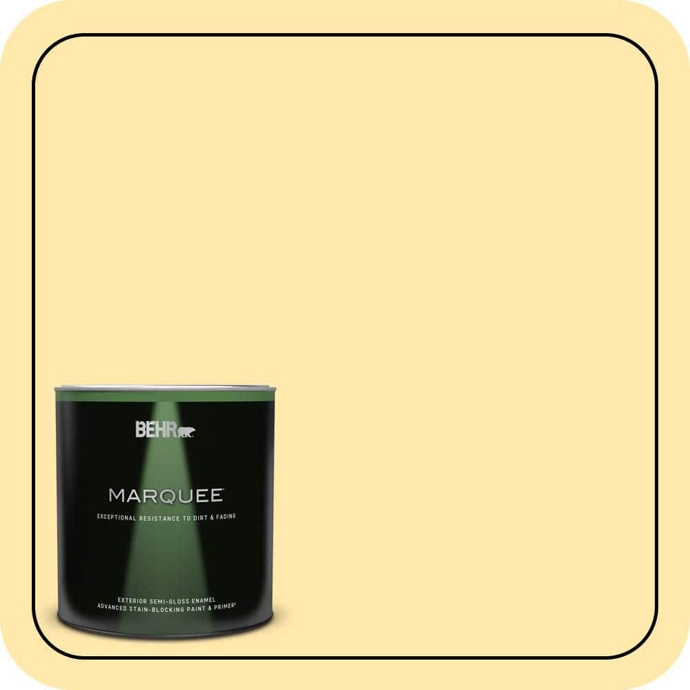 BEHR MARQUEE 1 qt. #P290-2 Sweet as Honey Semi-Gloss Enamel Exterior Paint & Primer