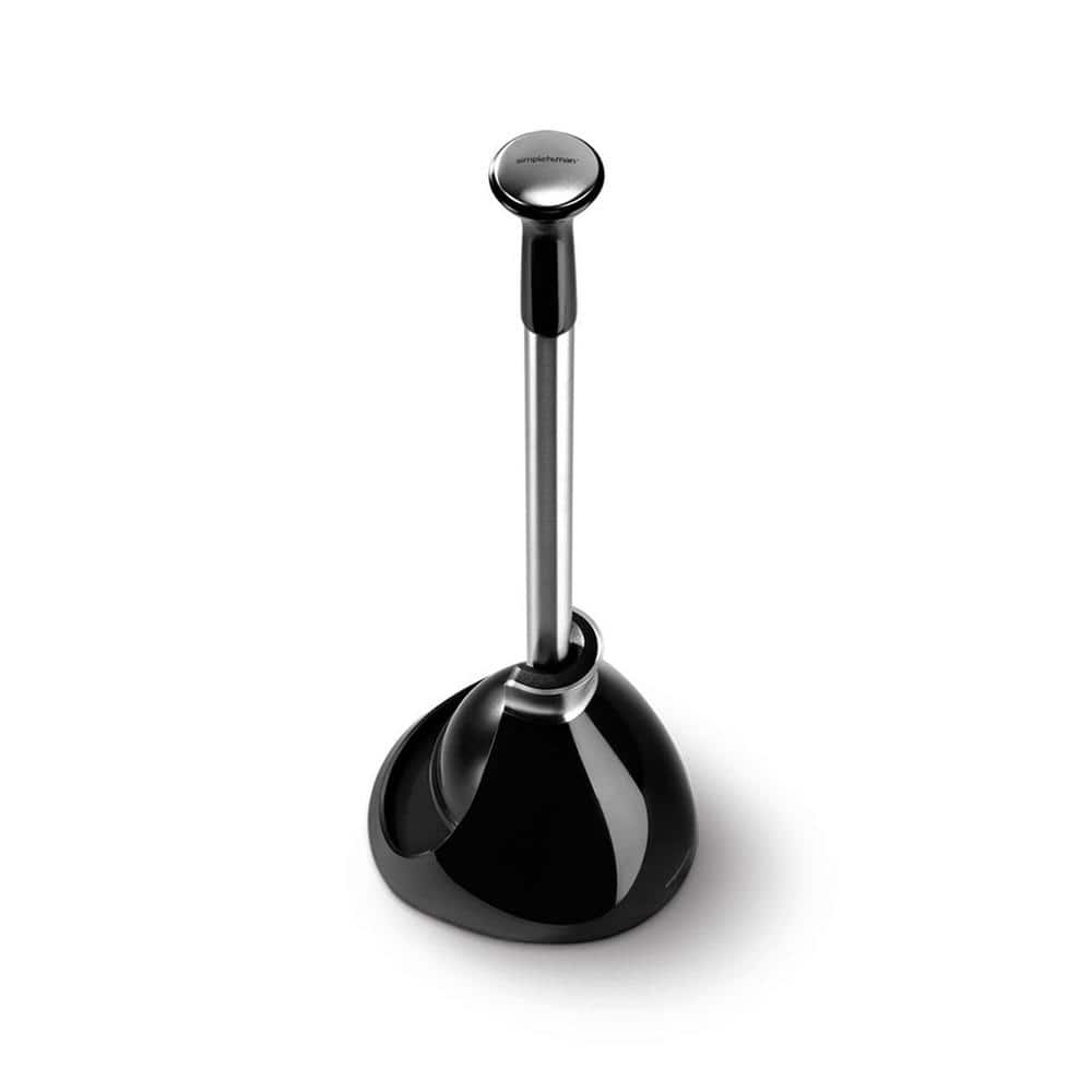 simplehuman Toilet Plunger with Magnetic Caddy Holder, Black (2)