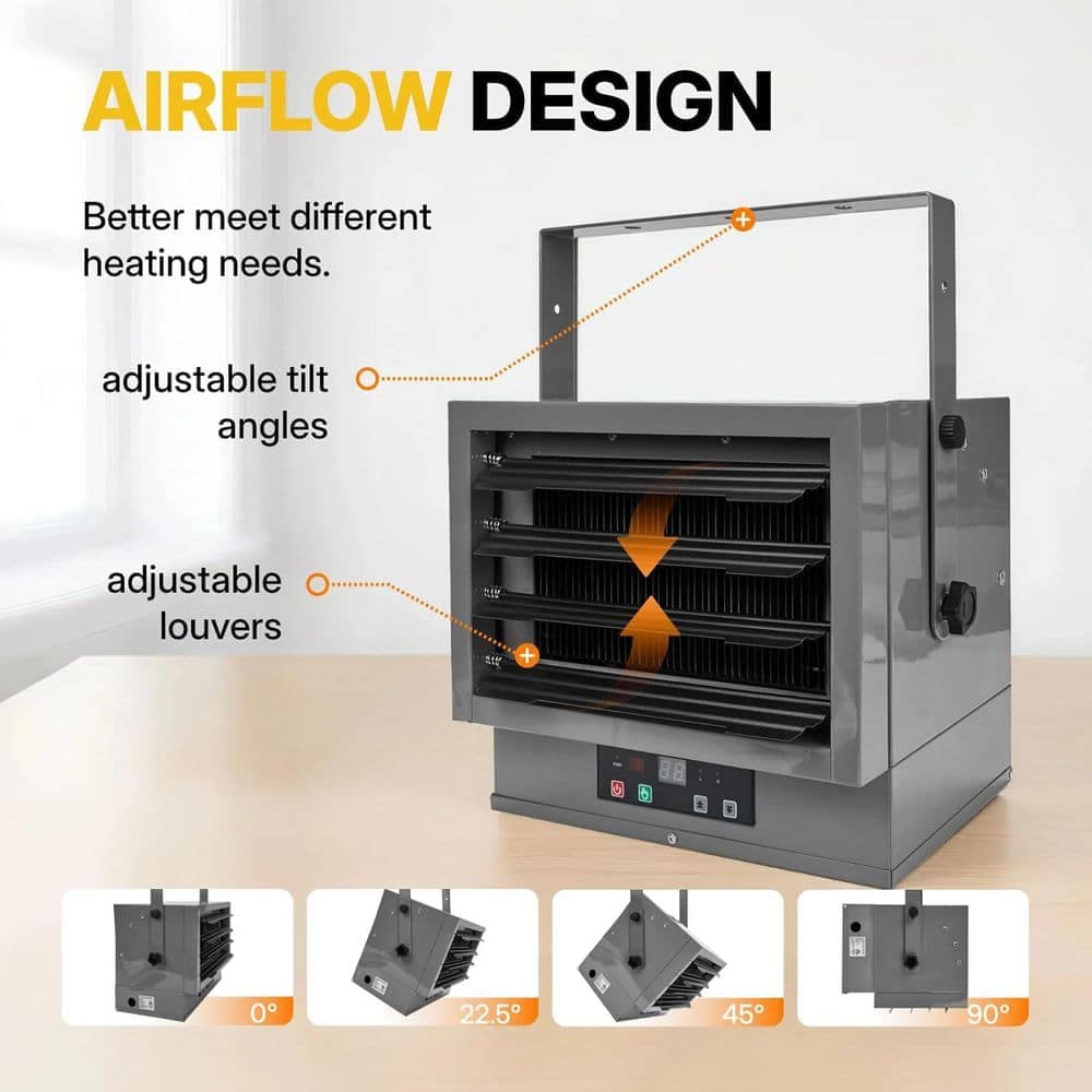 Unbranded Garage Heater 7500W Electric Fan-Forced Heater-Wall/Ceiling Mount Overheat Protection, Remote Control & Timer. (2)