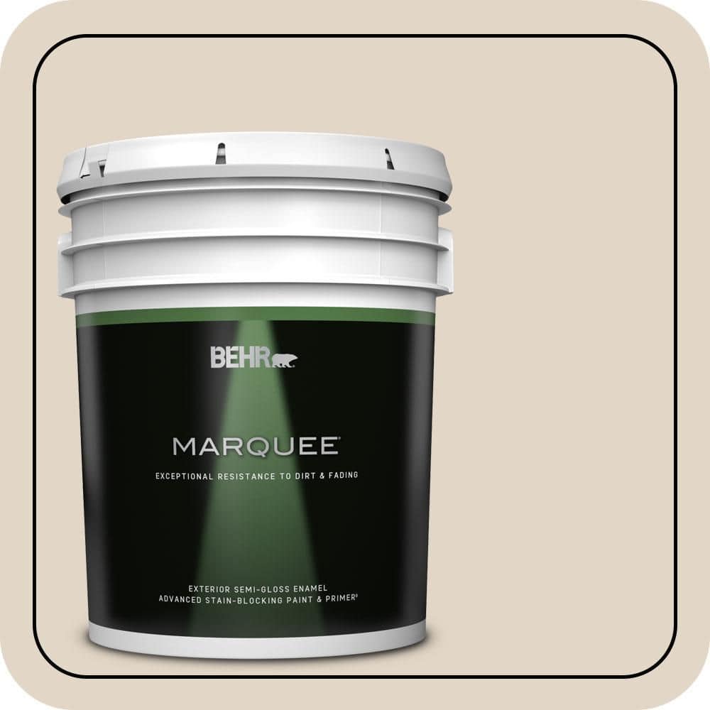 BEHR MARQUEE 5 gal. #N300-2 Canvas Luggage Semi-Gloss Enamel Exterior Paint & Primer