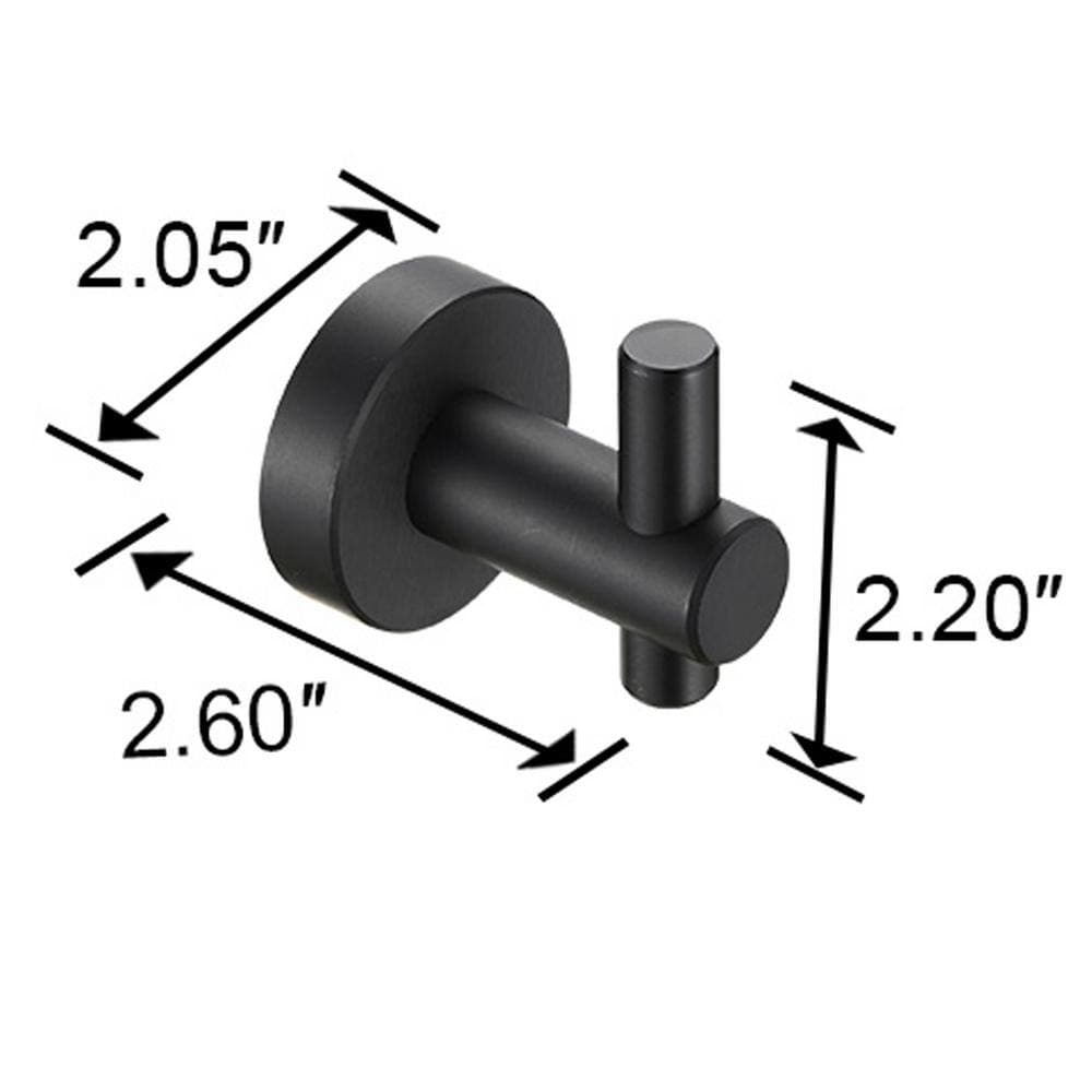 cadeninc Wall Mounted Round Bathroom Robe Hook and Towel Hook in Black (4-Pack Combo) (2)