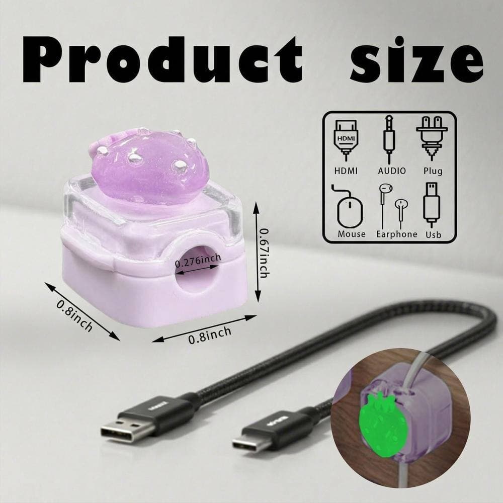 Unbranded Strawberry Glow Cord Clips with Adhesive Backing, Mini Cable Organizer for Desk Nightstand Car, 3 Pack (2)