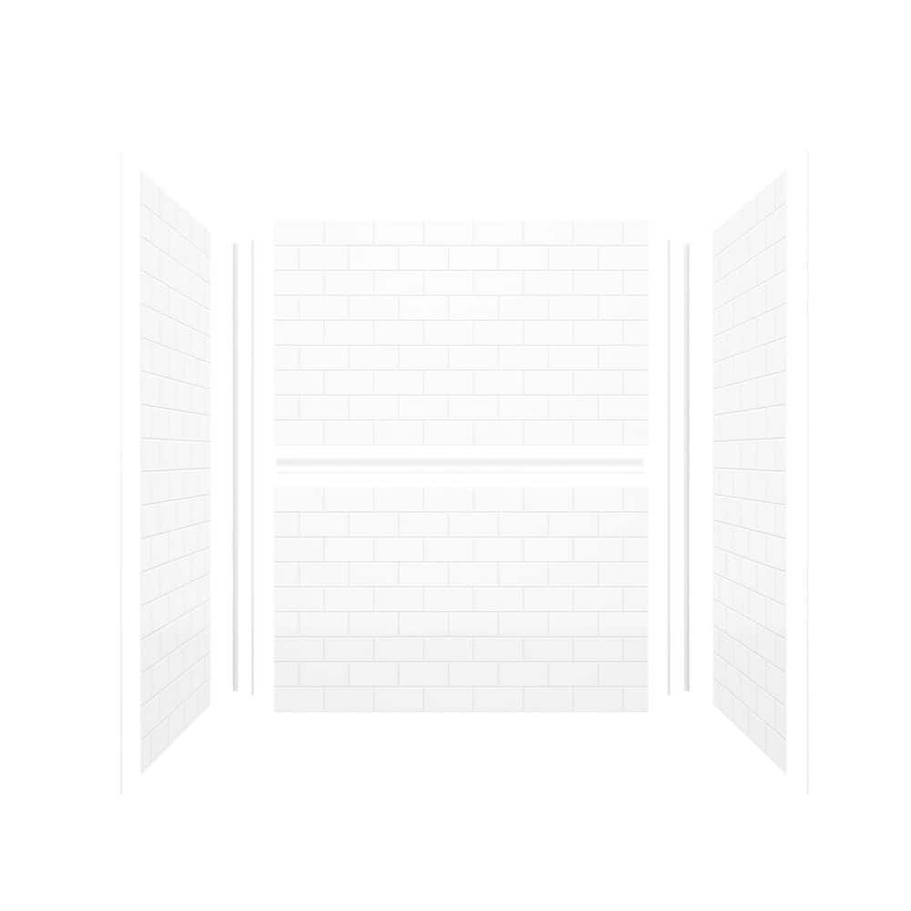 Swan Novaline 36 x 60 x 72 Vertical Tile 4 piece Glue up Wall Kit in White (2)