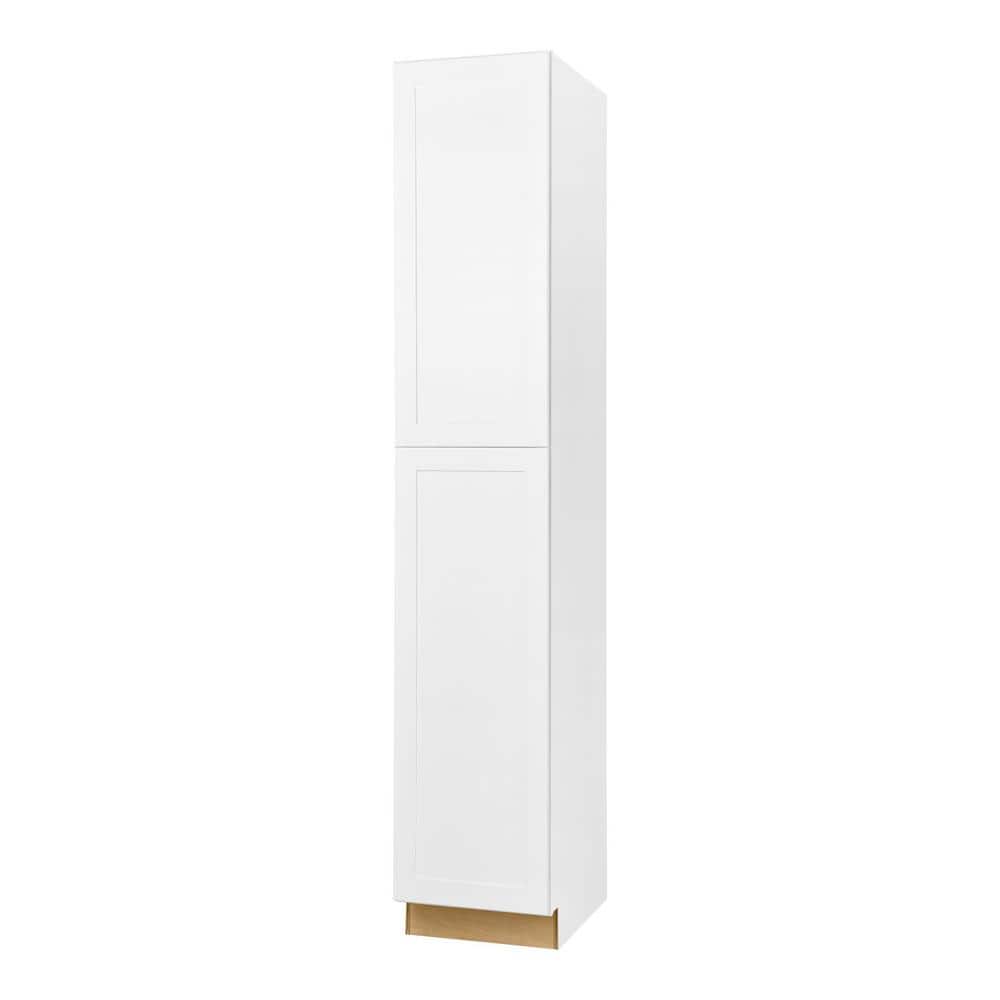Hampton Bay Avondale 18 in. W x 24 in. D x 96 in. H Ready to Assemble Plywood Shaker Pantry Kitchen Cabinet in Alpine White