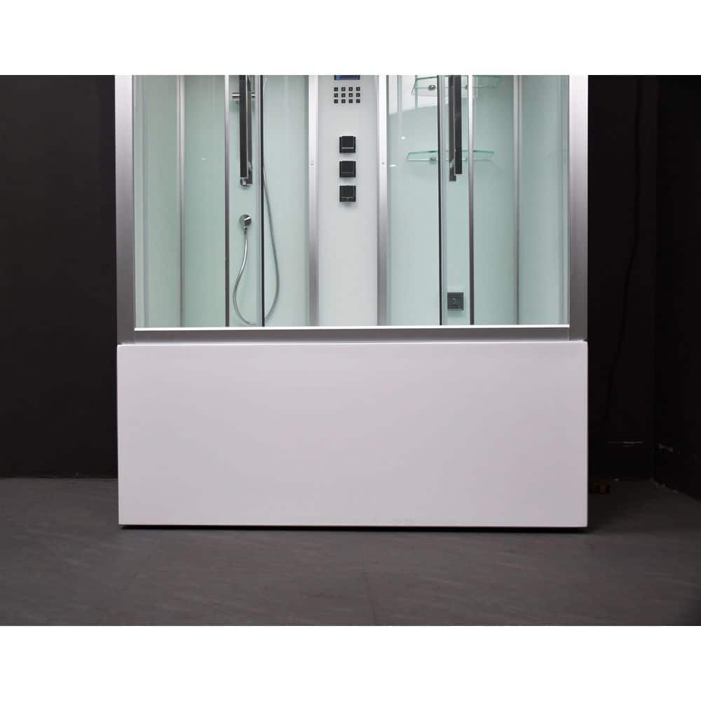 Unbranded 59 in. x 32 in. x 86 in. Freestanding Steam Shower with Jetted Tub in White with BT, Chromatherapy and Aromatherapy (3)