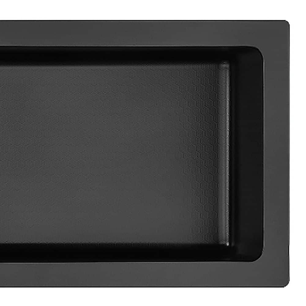 Golden Vantage HEX 8 in. W x 36 in. H x 4 in. D Black Shower Niche Set of 1-Piece in Stainless Steel (2)