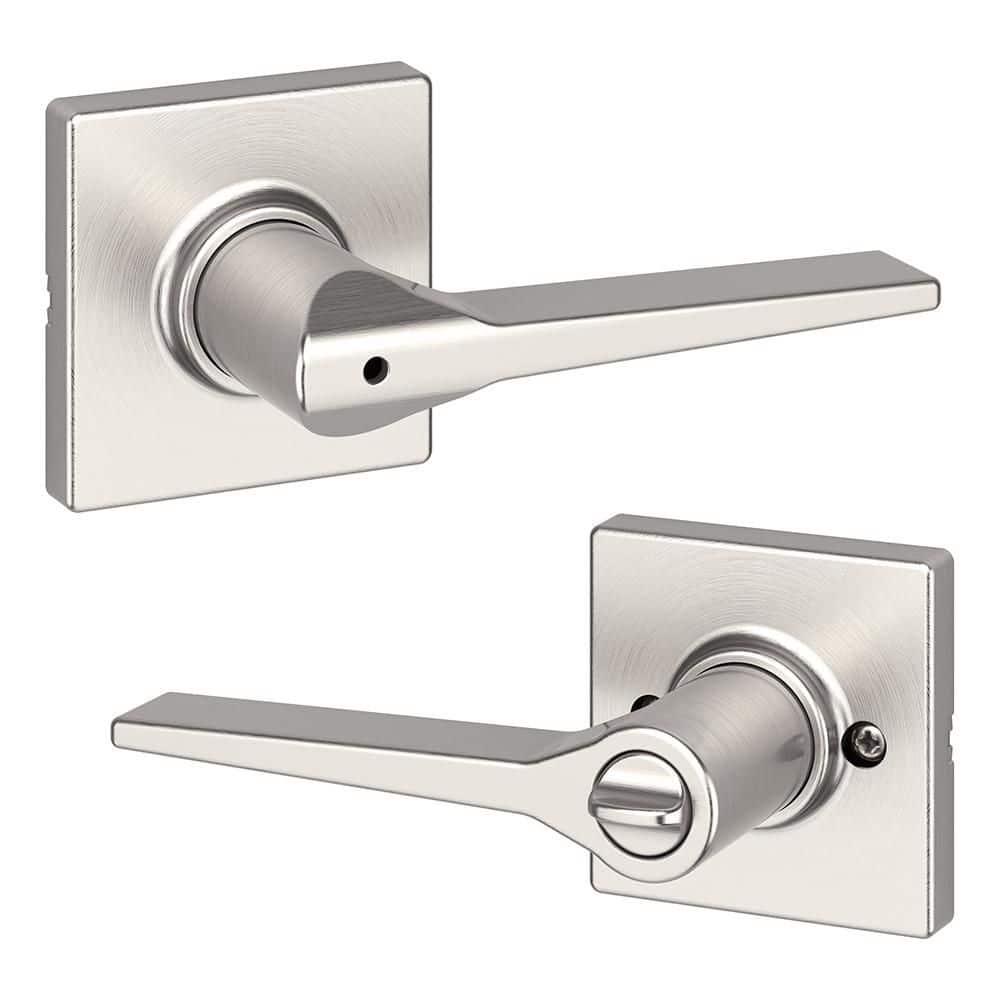 Kwikset Hollis Satin Nickel Bed/Bath Privacy Door Handle