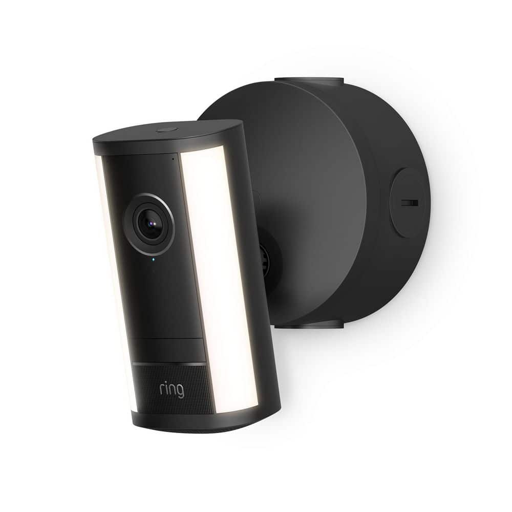Ring Spotlight Cam Pro (2nd Gen), Hardwired Power over Ethernet Retinal 4K, 10 x Zoom, Security Camera LED Spotlights, Black